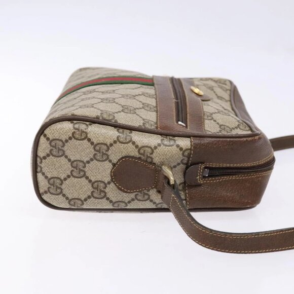 GUCCI GG Supreme Web Sherry Line Shoulder Bag PVC Beige 001 4071 5 Auth gh717 - Picture 3 of 15